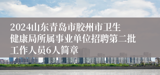 2024山东青岛市胶州市卫生健康局所属事业单位招聘第二批工作人员6人简章