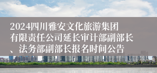 2024四川雅安文化旅游集团有限责任公司延长审计部副部长、法务部副部长报名时间公告