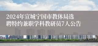 2024年宣城宁国市教体局选聘特约兼职学科教研员7人公告