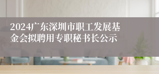 2024广东深圳市职工发展基金会拟聘用专职秘书长公示