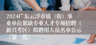 2024广东云浮市镇（街）事业单位紧缺专业人才专项招聘（新兴考区）拟聘用人员名单公示（第一批）