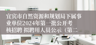 宜宾市自然资源和规划局下属事业单位2024年第一批公开考核招聘 拟聘用人员公示（第二批）