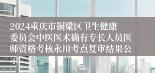 2024重庆市铜梁区卫生健康委员会中医医术确有专长人员医师资格考核永川考点复审结果公示