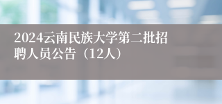 2024云南民族大学第二批招聘人员公告（12人）