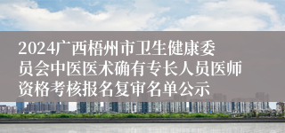 2024广西梧州市卫生健康委员会中医医术确有专长人员医师资格考核报名复审名单公示