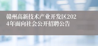 赣州高新技术产业开发区2024年面向社会公开招聘公告