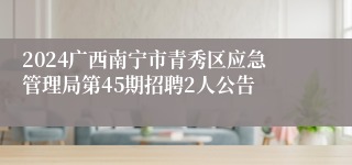 2024广西南宁市青秀区应急管理局第45期招聘2人公告