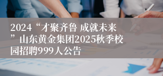 2024“才聚齐鲁 成就未来”山东黄金集团2025秋季校园招聘999人公告