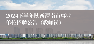 2024下半年陕西渭南市事业单位招聘公告（教师岗）