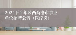 2024下半年陕西商洛市事业单位招聘公告（医疗岗）