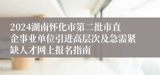 2024湖南怀化市第二批市直企事业单位引进高层次及急需紧缺人才网上报名指南