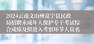 2024云南文山州富宁县民政局招聘未成年人保护专干考试综合成绩及拟进入考察环节人员名单公示