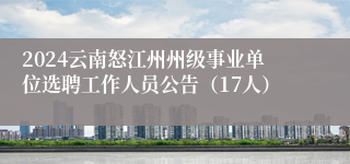 2024云南怒江州州级事业单位选聘工作人员公告（17人）