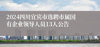 2024四川宜宾市选聘市属国有企业领导人员13人公告