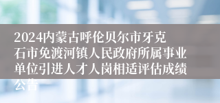 2024内蒙古呼伦贝尔市牙克石市免渡河镇人民政府所属事业单位引进人才人岗相适评估成绩公告