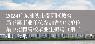 2024广东汕头市潮阳区教育局下属事业单位参加省事业单位集中招聘高校毕业生拟聘（第二批）公示