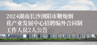 2024湖南长沙浏阳市鞭炮烟花产业发展中心招聘编外合同制工作人员2人公告