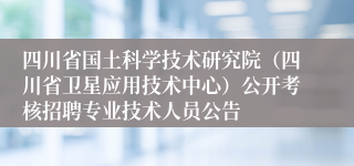 四川省国土科学技术研究院（四川省卫星应用技术中心）公开考核招聘专业技术人员公告