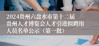 2024贵州六盘水市第十二届贵州人才博览会人才引进拟聘用人员名单公示（第一批）