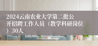 2024云南农业大学第二批公开招聘工作人员（教学科研岗位）30人