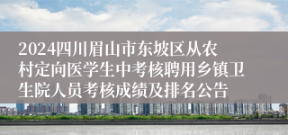 2024四川眉山市东坡区从农村定向医学生中考核聘用乡镇卫生院人员考核成绩及排名公告