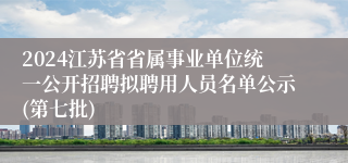 2024江苏省省属事业单位统一公开招聘拟聘用人员名单公示(第七批)