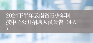 2024下半年云南省青少年科技中心公开招聘人员公告（4人）