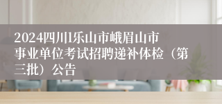 2024四川l乐山市峨眉山市事业单位考试招聘递补体检（第三批）公告