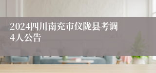 2024四川南充市仪陇县考调4人公告