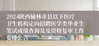 2024陕西榆林市县以下医疗卫生机构定向招聘医学类毕业生笔试成绩查询及及资格复审工作安排公告