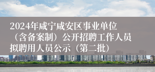 2024年咸宁咸安区事业单位（含备案制）公开招聘工作人员拟聘用人员公示（第二批）