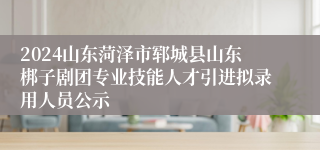 2024山东菏泽市郓城县山东梆子剧团专业技能人才引进拟录用人员公示