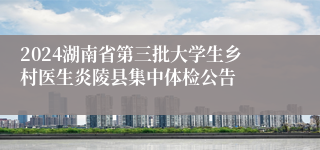 2024湖南省第三批大学生乡村医生炎陵县集中体检公告