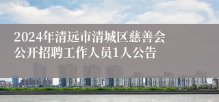 2024年清远市清城区慈善会公开招聘工作人员1人公告