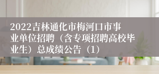 2022吉林通化市梅河口市事业单位招聘（含专项招聘高校毕业生）总成绩公告（1）