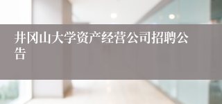 井冈山大学资产经营公司招聘公告