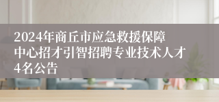 2024年商丘市应急救援保障中心招才引智招聘专业技术人才4名公告