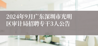 2024年9月广东深圳市光明区审计局招聘专干3人公告