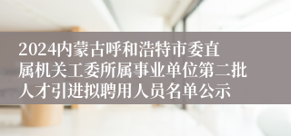 2024内蒙古呼和浩特市委直属机关工委所属事业单位第二批人才引进拟聘用人员名单公示