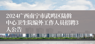 2024广西南宁市武鸣区陆斡中心卫生院编外工作人员招聘3人公告