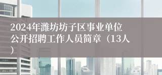 2024年潍坊坊子区事业单位公开招聘工作人员简章（13人）