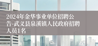 2024年金华事业单位招聘公告-武义县泉溪镇人民政府招聘人员1名