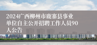 2024广西柳州市鹿寨县事业单位自主公开招聘工作人员90人公告