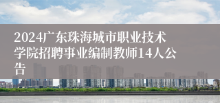 2024广东珠海城市职业技术学院招聘事业编制教师14人公告