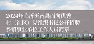 2024年临沂沂南县面向优秀村（社区）党组织书记公开招聘乡镇事业单位工作人员简章