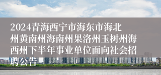 2024青海西宁市海东市海北州黄南州海南州果洛州玉树州海西州下半年事业单位面向社会招聘公告