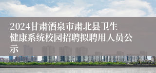 2024甘肃酒泉市肃北县卫生健康系统校园招聘拟聘用人员公示