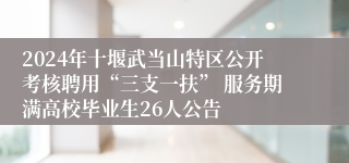 2024年十堰武当山特区公开考核聘用“三支一扶” 服务期满高校毕业生26人公告