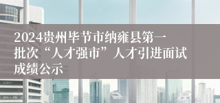 2024贵州毕节市纳雍县第一批次“人才强市”人才引进面试成绩公示