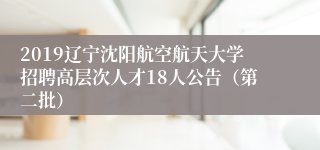 2019辽宁沈阳航空航天大学招聘高层次人才18人公告（第二批）